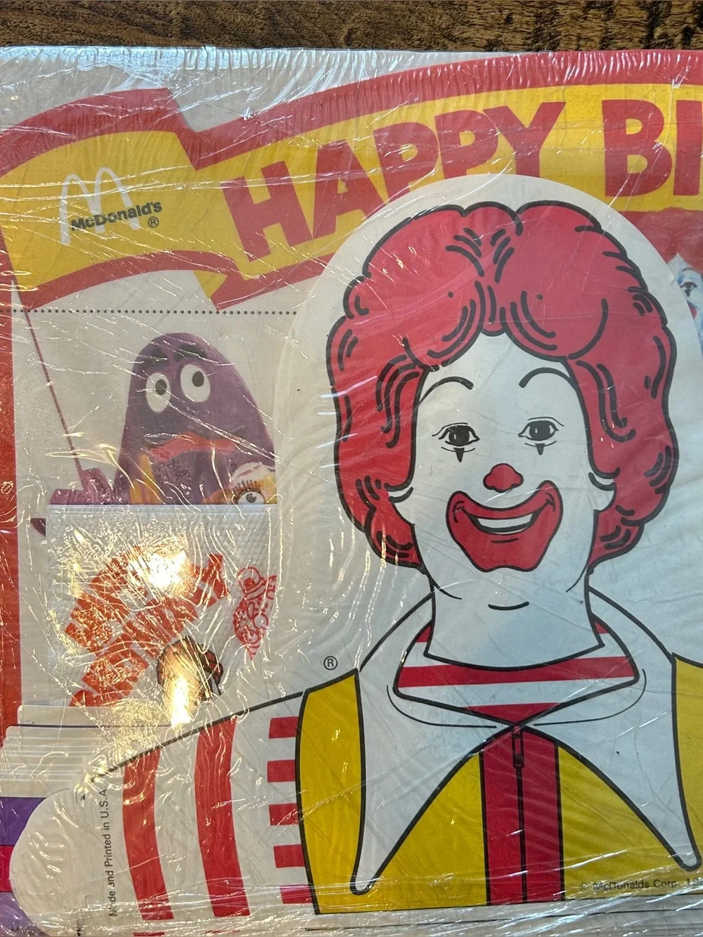 Mcdonald's Happy Birthday Kit Vintage 1980s Placemats Napkin Hats New Never Use